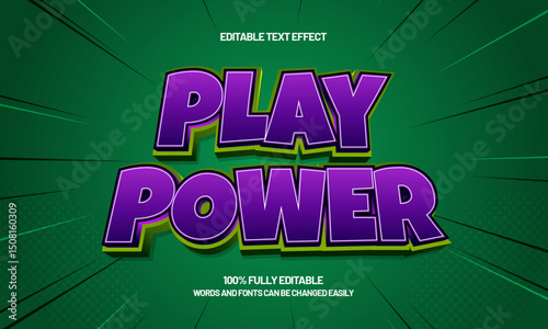play power editable text effect with a game and kids text style