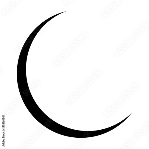 Crescent Moon Vector Glyph Icon Design