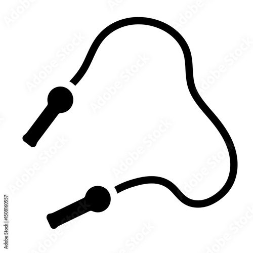 Skip Rope Vector Glyph Icon Design