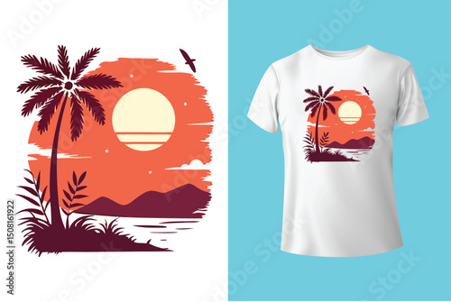 Summer Mood T-Shirt Artwork – Ocean, Fun, and Sun, Summer Graphic Tee – Trendy Design for Hot Days, Vibrant Summer Vibes T-Shirt – Colorful Seasonal Artwork.