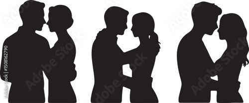 couple silhouette, lovers outline, romantic couple vector, people in love silhouette, romantic outline, black couple shape, silhouette of two lovers, man and woman silhouette