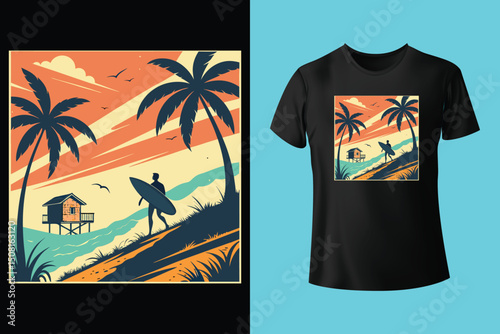 Summer Mood T-Shirt Artwork – Ocean, Fun, and Sun, Summer Graphic Tee – Trendy Design for Hot Days, Vibrant Summer Vibes T-Shirt – Colorful Seasonal Artwork.