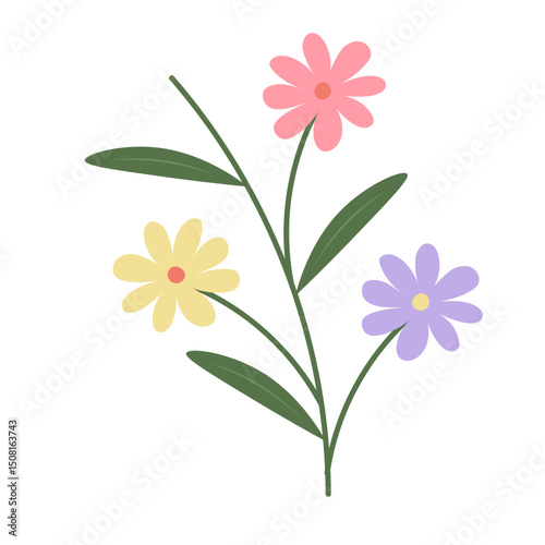Hand Drawn Flower Element