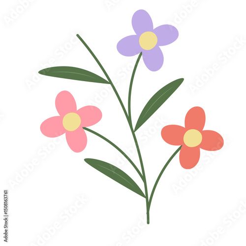Hand Drawn Flower Element