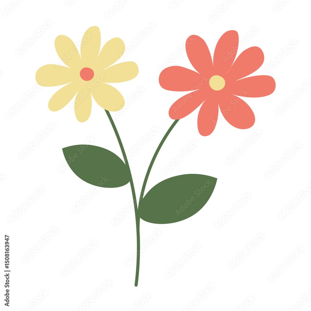 Hand Drawn Flower Element Hand Drawn Flower Element
