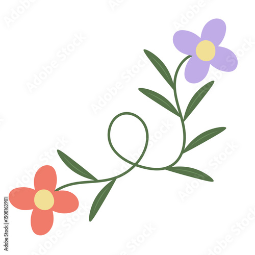 Hand Drawn Flower Element