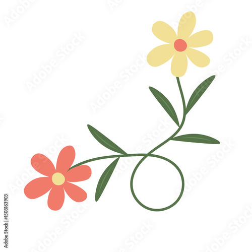 Hand Drawn Flower Element