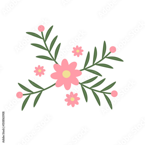 Hand Drawn Flower Element