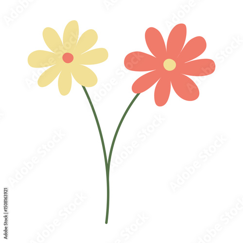 Hand Drawn Flower Element