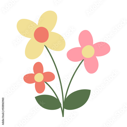 Hand Drawn Flower Element