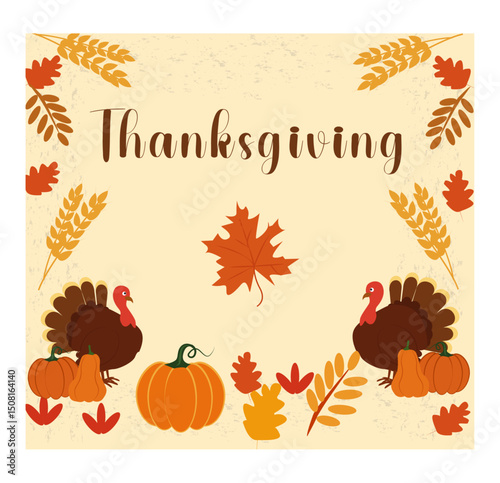Happy Thanksgiving (USA) Illustration Set-08