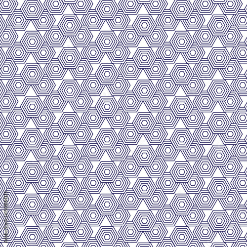 Abstract geometric pattern hexagon line art design