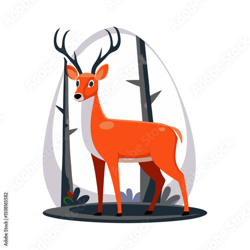 Minimalist Deer Silhouette Vector