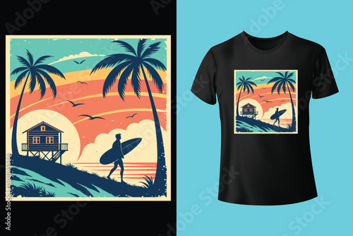Summer Mood T-Shirt Artwork – Ocean, Fun, and Sun, Summer Graphic Tee – Trendy Design for Hot Days, Vibrant Summer Vibes T-Shirt – Colorful Seasonal Artwork.