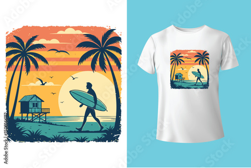 Summer Mood T-Shirt Artwork – Ocean, Fun, and Sun, Summer Graphic Tee – Trendy Design for Hot Days, Vibrant Summer Vibes T-Shirt – Colorful Seasonal Artwork.