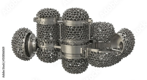 Complex, metallic 3D-printed cluster