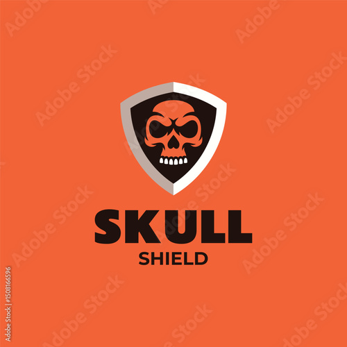 Skull Shield Mascot Logo Design