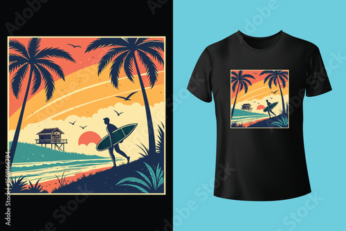 Summer Mood T-Shirt Artwork – Ocean, Fun, and Sun, Summer Graphic Tee – Trendy Design for Hot Days, Vibrant Summer Vibes T-Shirt – Colorful Seasonal Artwork.