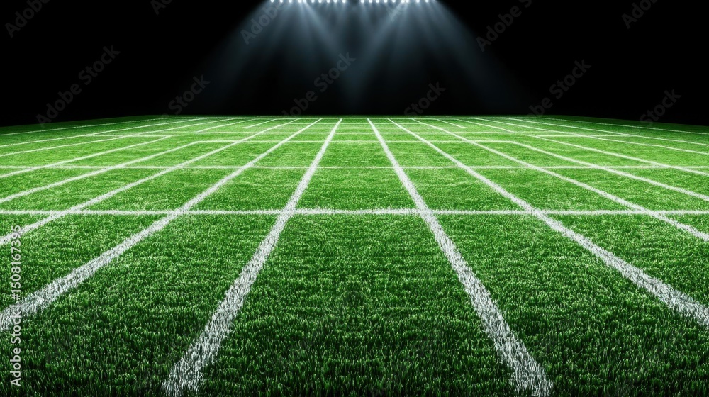 Obraz premium Night Game: Lit Field