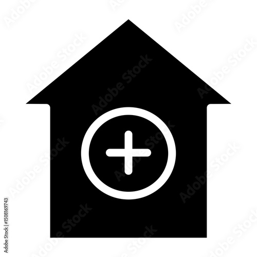 Clinic Vector Glyph Icon Design