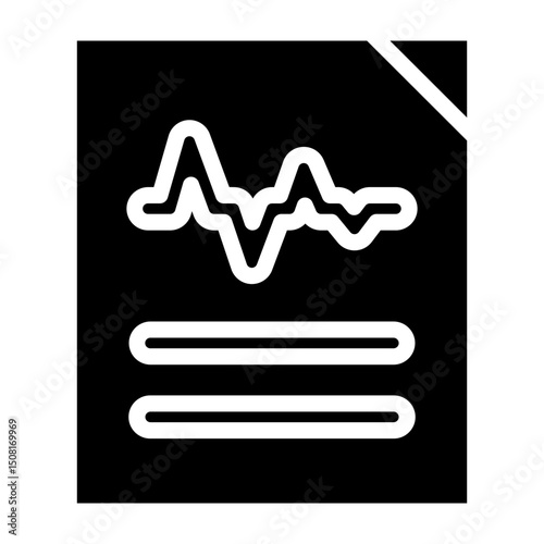Medical File Vector Glyph Icon Design