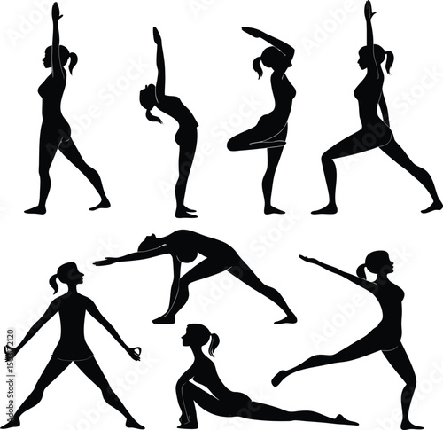 Silhouette of a woman doing yoga