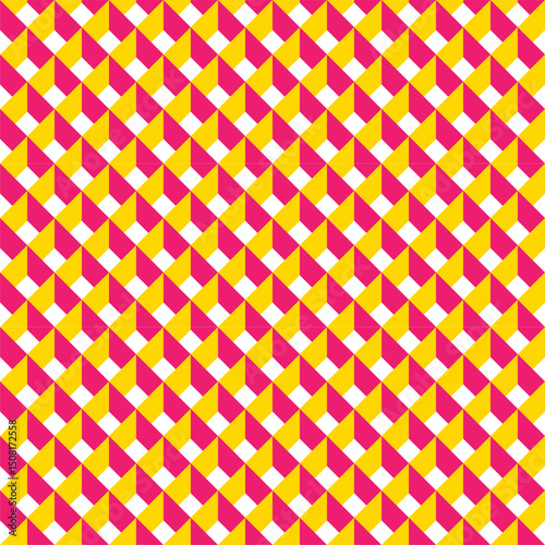 A swatchable red and yellow material with visual effects for a lattice trick art background. / 格子模様のトリックアート 背景素材 視覚効果 スウォッチ対応 赤 黄色