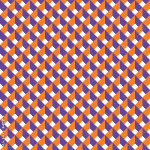 A swatchable orange and purple material with visual effects for a lattice trick art background. / 格子模様のトリックアート 背景素材 視覚効果 スウォッチ対応 紫 オレンジ ハロウィン