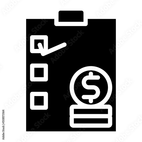 Budget Plan  Vector Glyph Icon Design