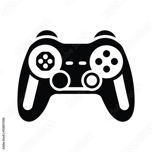 Game controller silhouette icon isolated on white background