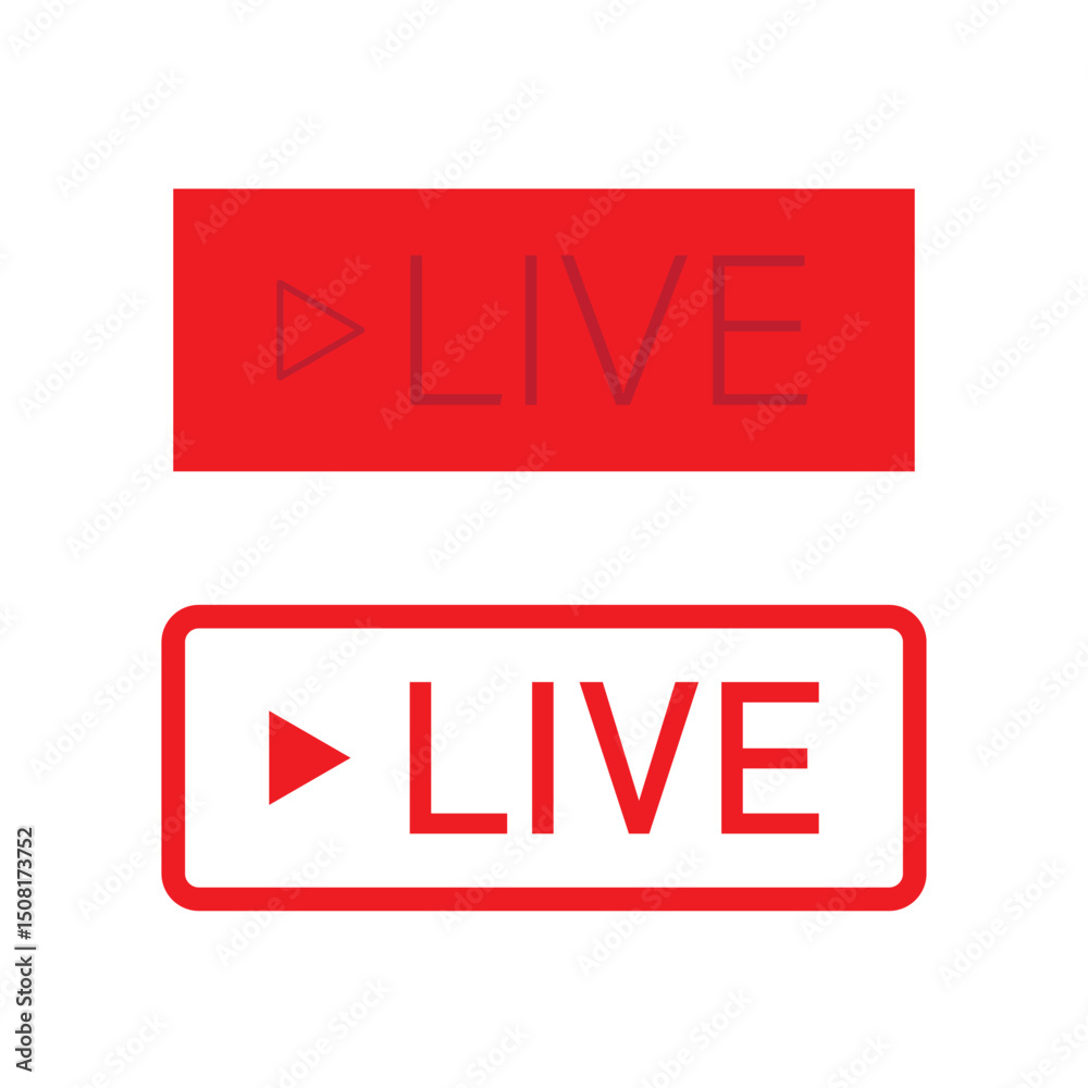 Fototapeta premium Live Streaming and Recording Icons Set