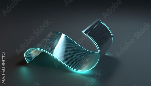 3D flexible OLED screen, demonstrating a high-resolution, pliable display for a sleek, modern tech.