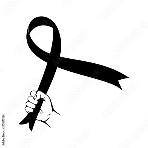  hands holding ribbon as a form of concern for AIDS sufferers