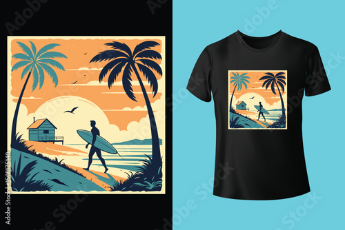 Summer Mood T-Shirt Artwork – Ocean, Fun, and Sun, Summer Graphic Tee – Trendy Design for Hot Days, Vibrant Summer Vibes T-Shirt – Colorful Seasonal Artwork.
