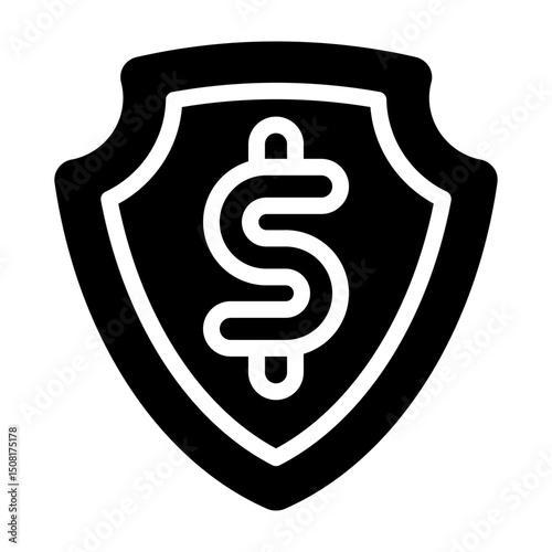 Bank Insurance Vector Glyph Icon Design