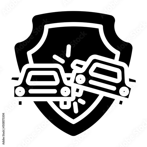 Car Accident Insurance Vector Glyph Icon Design