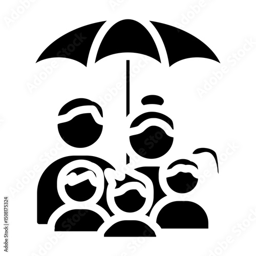 Family Protection Vector Glyph Icon Design