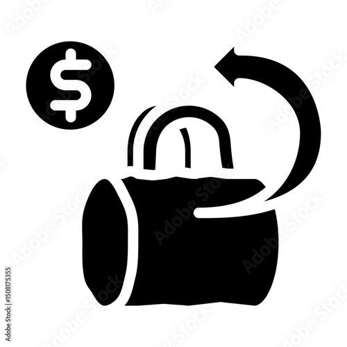 Travel Refund Vector Glyph Icon Design