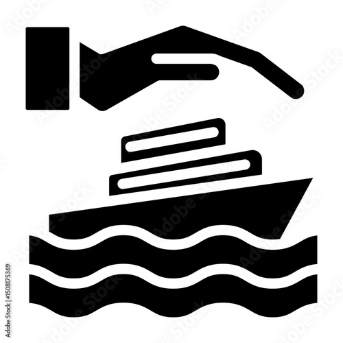 Cruise Insurance Vector Glyph Icon Design