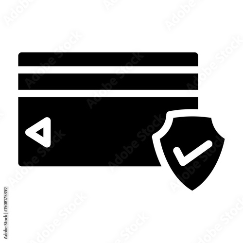 Visa Insurance Vector Glyph Icon Design