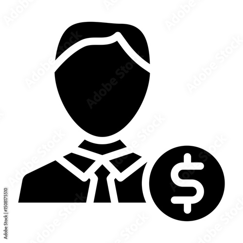 Beneficiary Vector Glyph Icon Design