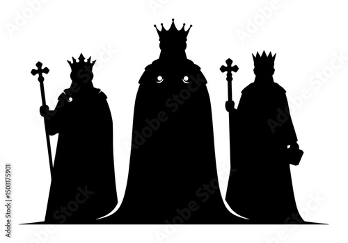 three kings magi epiphany silhouette illustration