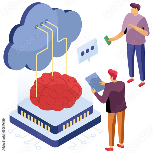 Modern design illustration of cloud intelligence 