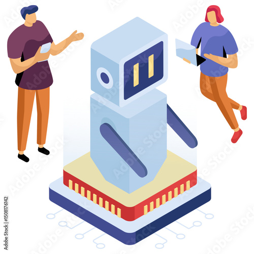  colored design illustration of robot