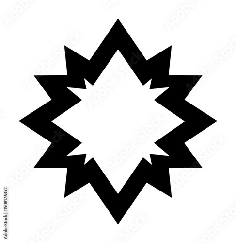 decorative eight pointed star silhouette vector