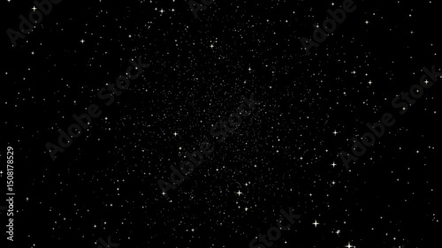 Flying Through The Stars And Blue Nebula In Space. Galaxy exploration through outer space towards glowing milky way galaxy. . High quality 4k footage