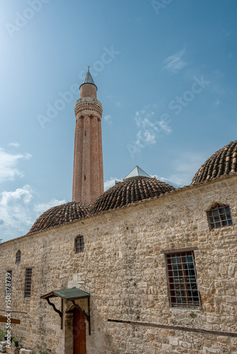 Historical Yivli Minaret Mosque or Antalya Ulu Mosque located in Antalya, Turkiye photo