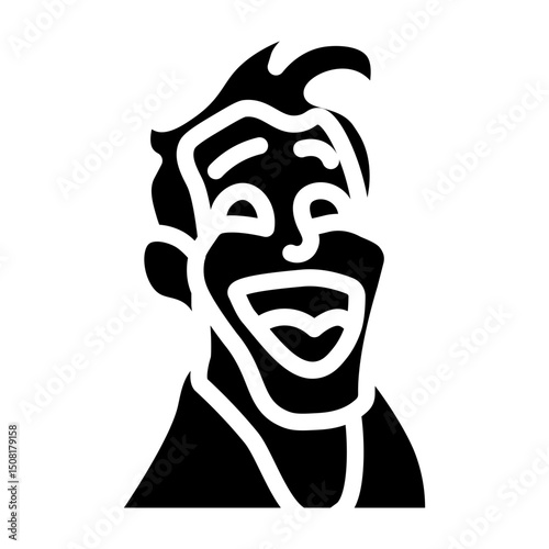 Dad Laughing Vector Glyph Icon Design