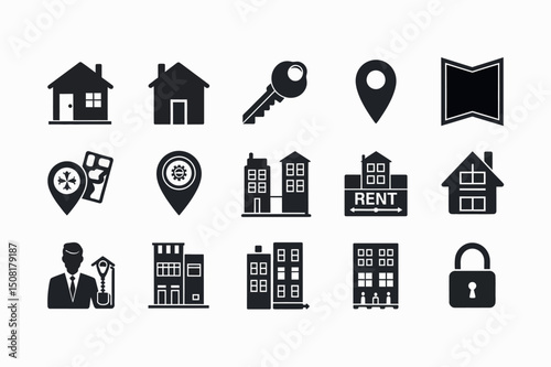 Collection of Real Estate and Rental Icons