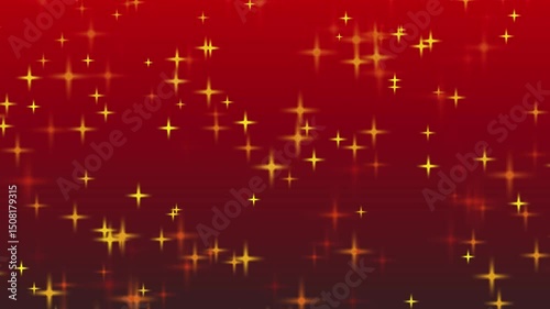 red background with stars particles effect